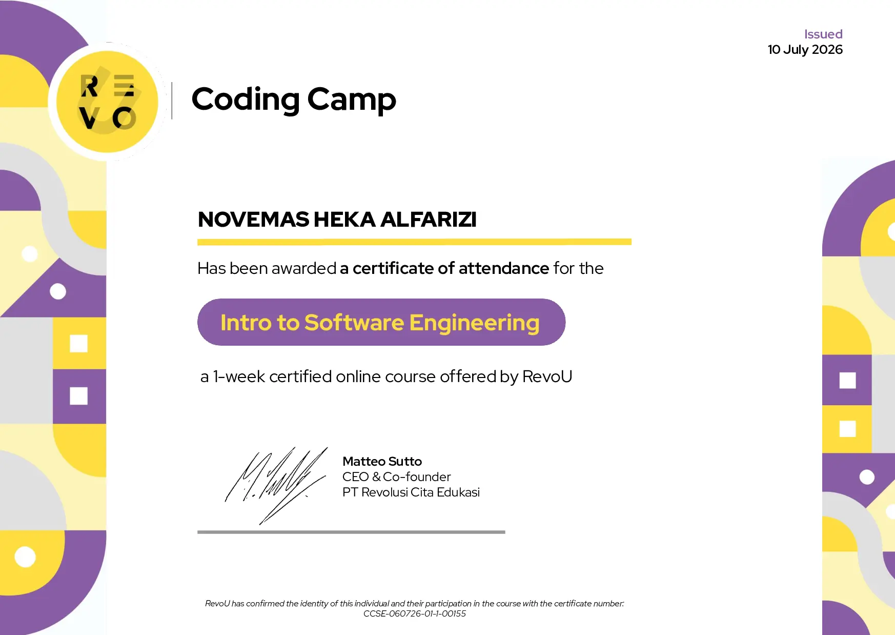 Coding Certificate 1